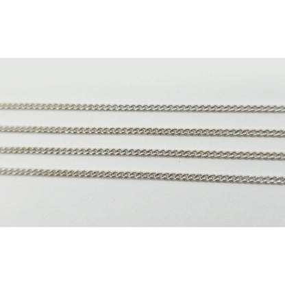 Thin 14K White Gold Cuban Link Chain Necklace