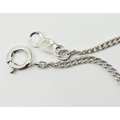 Thin 14K White Gold Cuban Link Chain Necklace