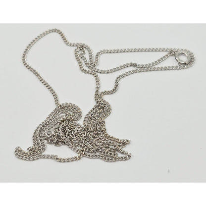 Thin 14K White Gold Cuban Link Chain Necklace