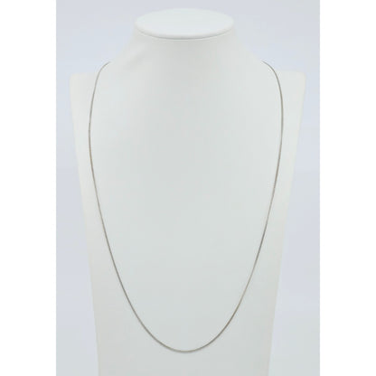 Thin 14K White Gold Cuban Link Chain Necklace