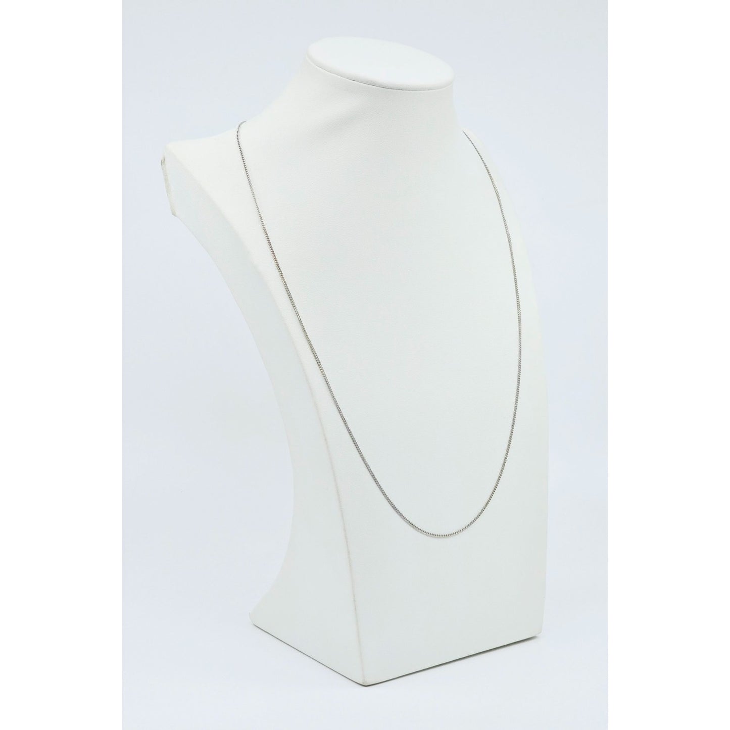 Thin 14K White Gold Cuban Link Chain Necklace