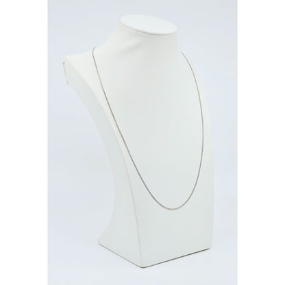Thin 14K White Gold Cuban Link Chain Necklace