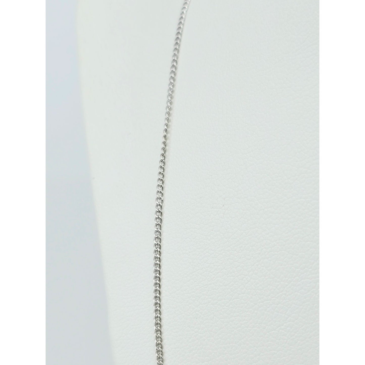 Thin 14K White Gold Cuban Link Chain Necklace