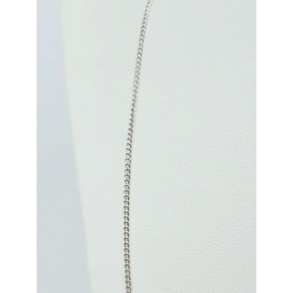 Thin 14K White Gold Cuban Link Chain Necklace