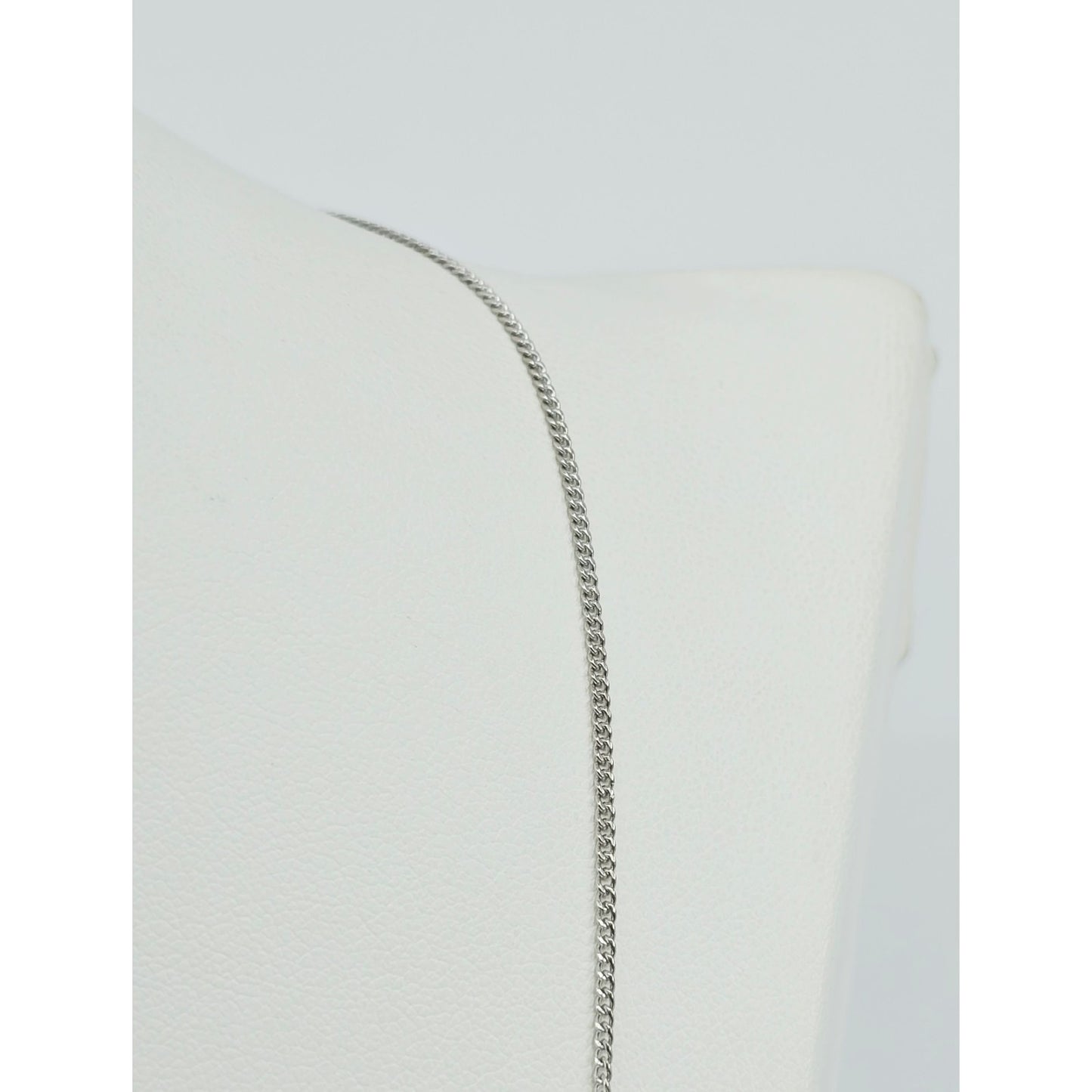 Thin 14K White Gold Cuban Link Chain Necklace