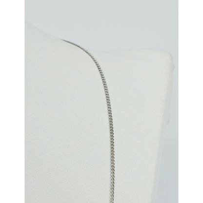 Thin 14K White Gold Cuban Link Chain Necklace
