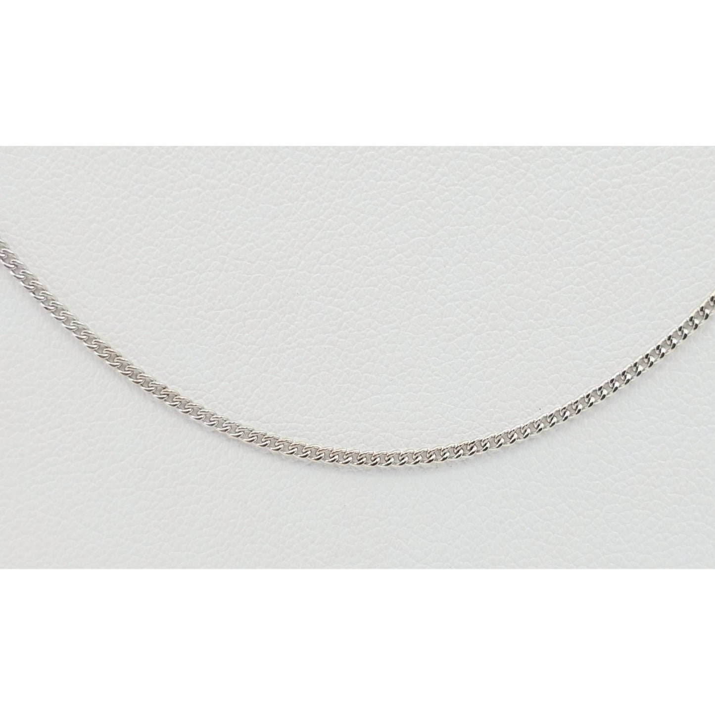 Thin 14K White Gold Cuban Link Chain Necklace