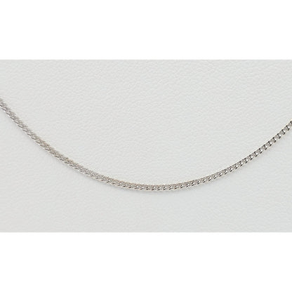Thin 14K White Gold Cuban Link Chain Necklace