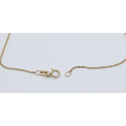 10K Yellow Gold Initial Letter "J" Charm Pendant Cable Link Chain Necklace
