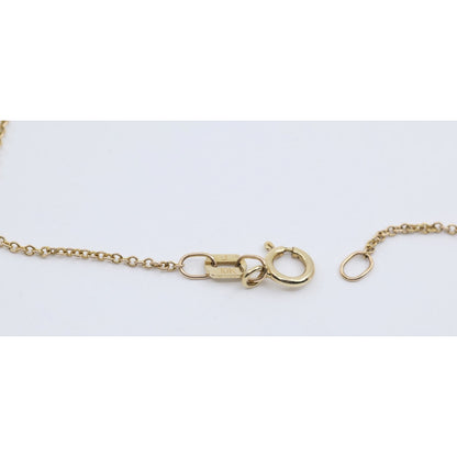 10K Yellow Gold Initial Letter "J" Charm Pendant Cable Link Chain Necklace