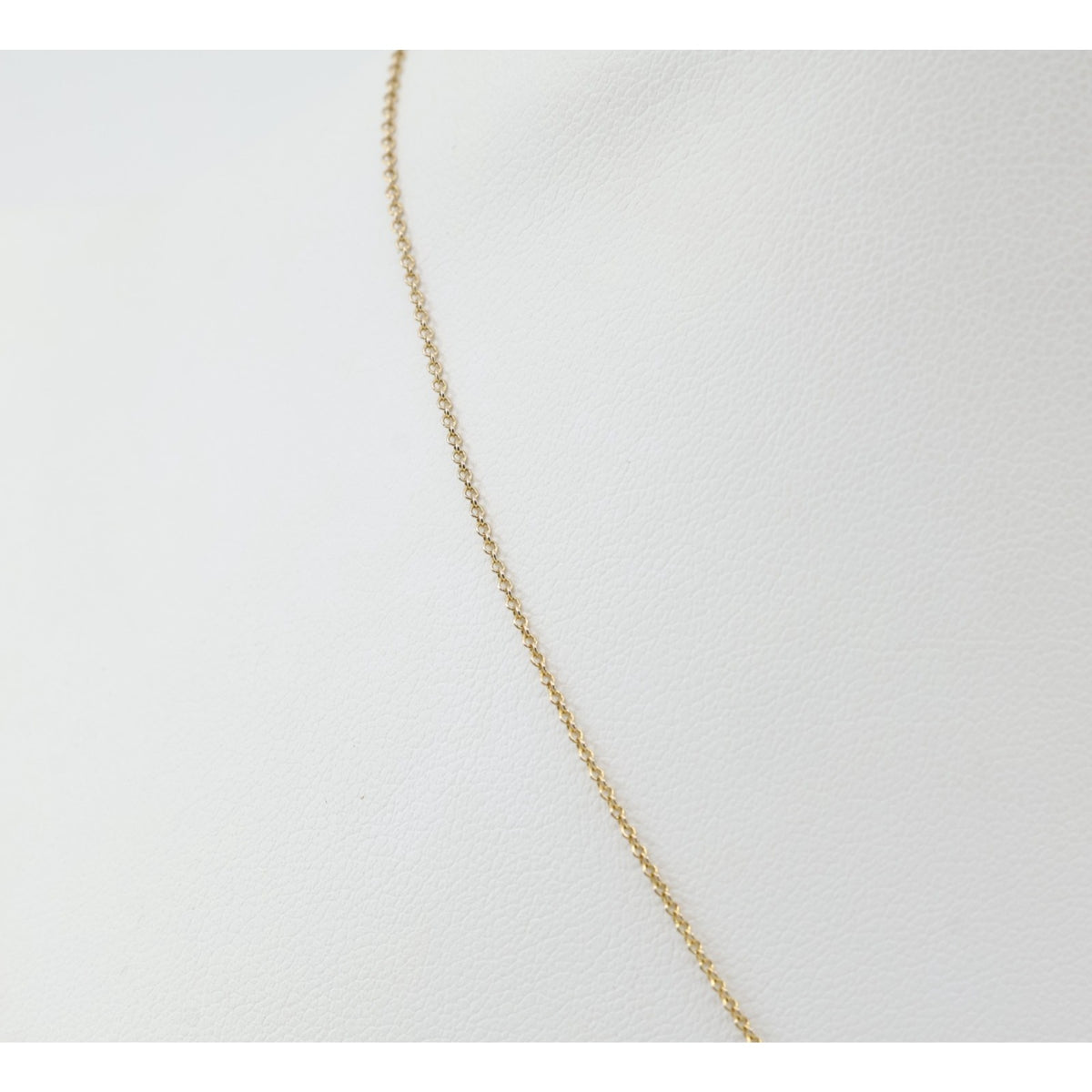 10K Yellow Gold Initial Letter "J" Charm Pendant Cable Link Chain Necklace