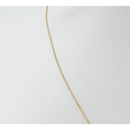 10K Yellow Gold Initial Letter "J" Charm Pendant Cable Link Chain Necklace