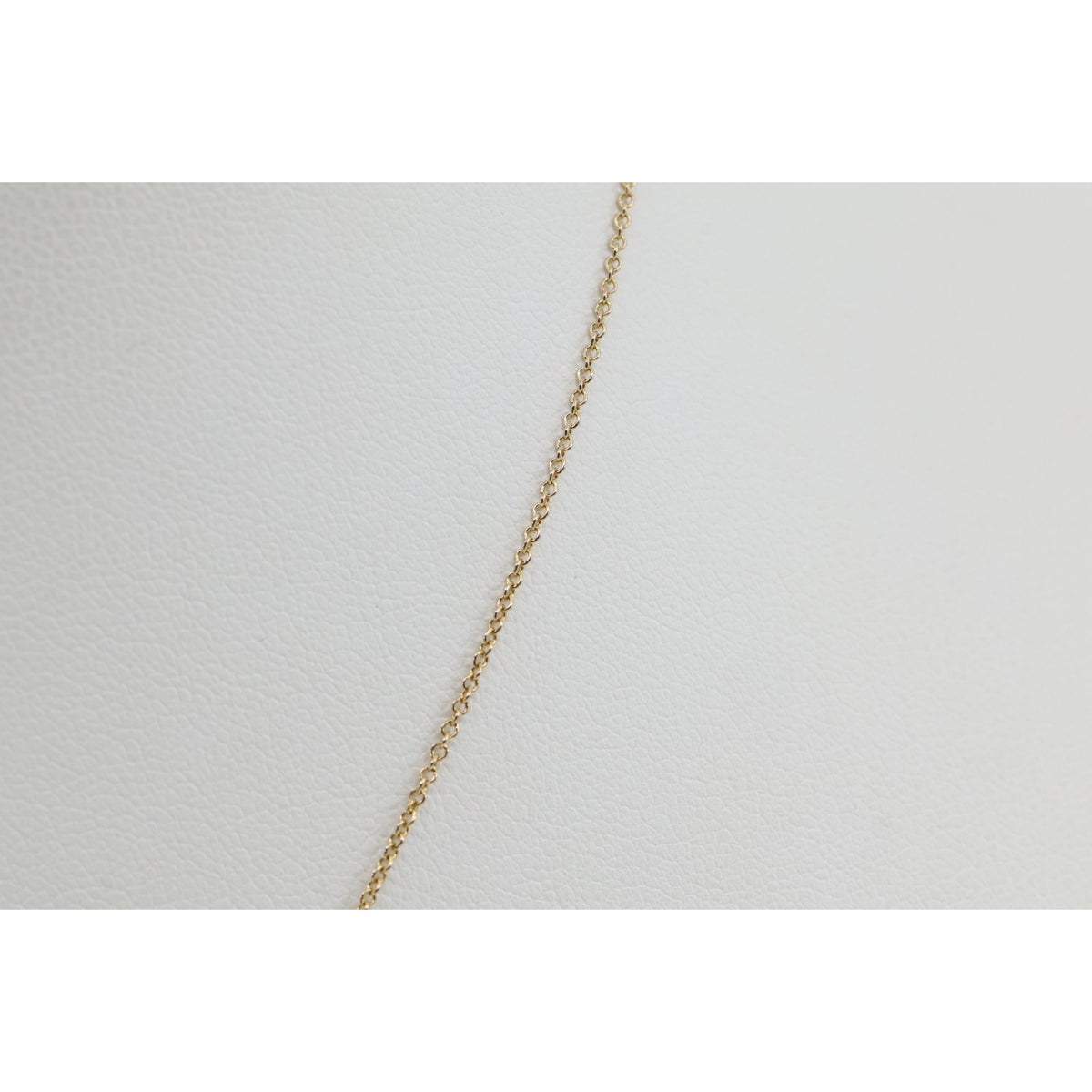 10K Yellow Gold Initial Letter "J" Charm Pendant Cable Link Chain Necklace