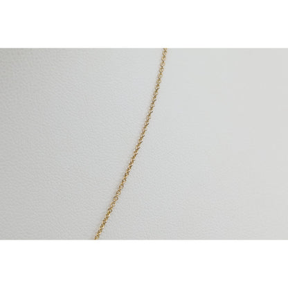 10K Yellow Gold Initial Letter "J" Charm Pendant Cable Link Chain Necklace