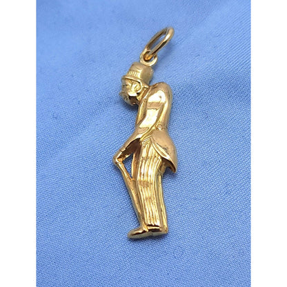 18K Yellow Gold Gobbo Good Luck Charm Pendant