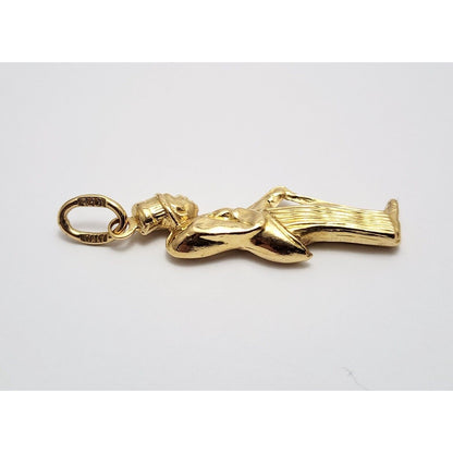 18K Yellow Gold Gobbo Good Luck Charm Pendant