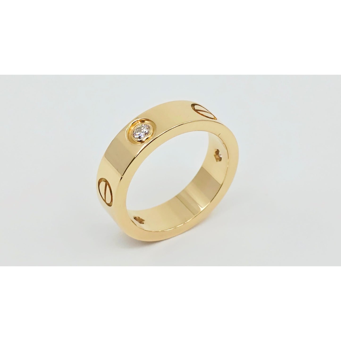 Cartier LOVE Ring Classic Model 3 Diamonds 18K Yellow Gold