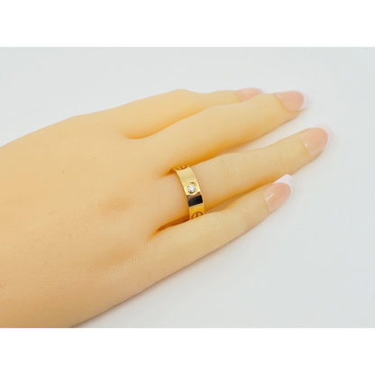 Cartier LOVE Ring Classic Model 3 Diamonds 18K Yellow Gold