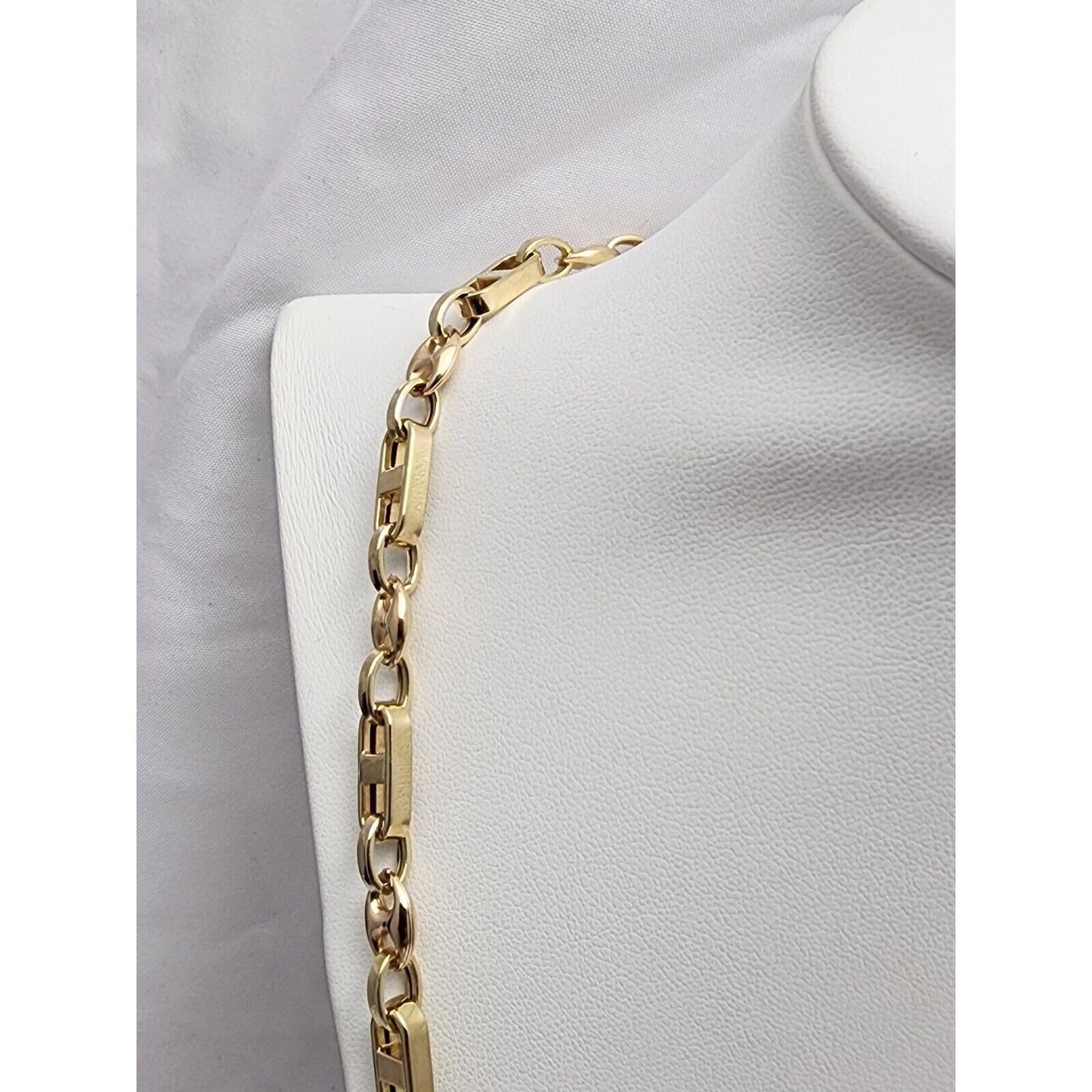 14K Yellow Gold Puffy Gucci Mariner Link Chain Necklace Italy