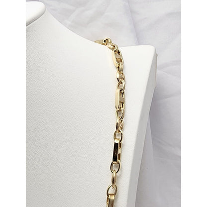 14K Yellow Gold Puffy Gucci Mariner Link Chain Necklace Italy