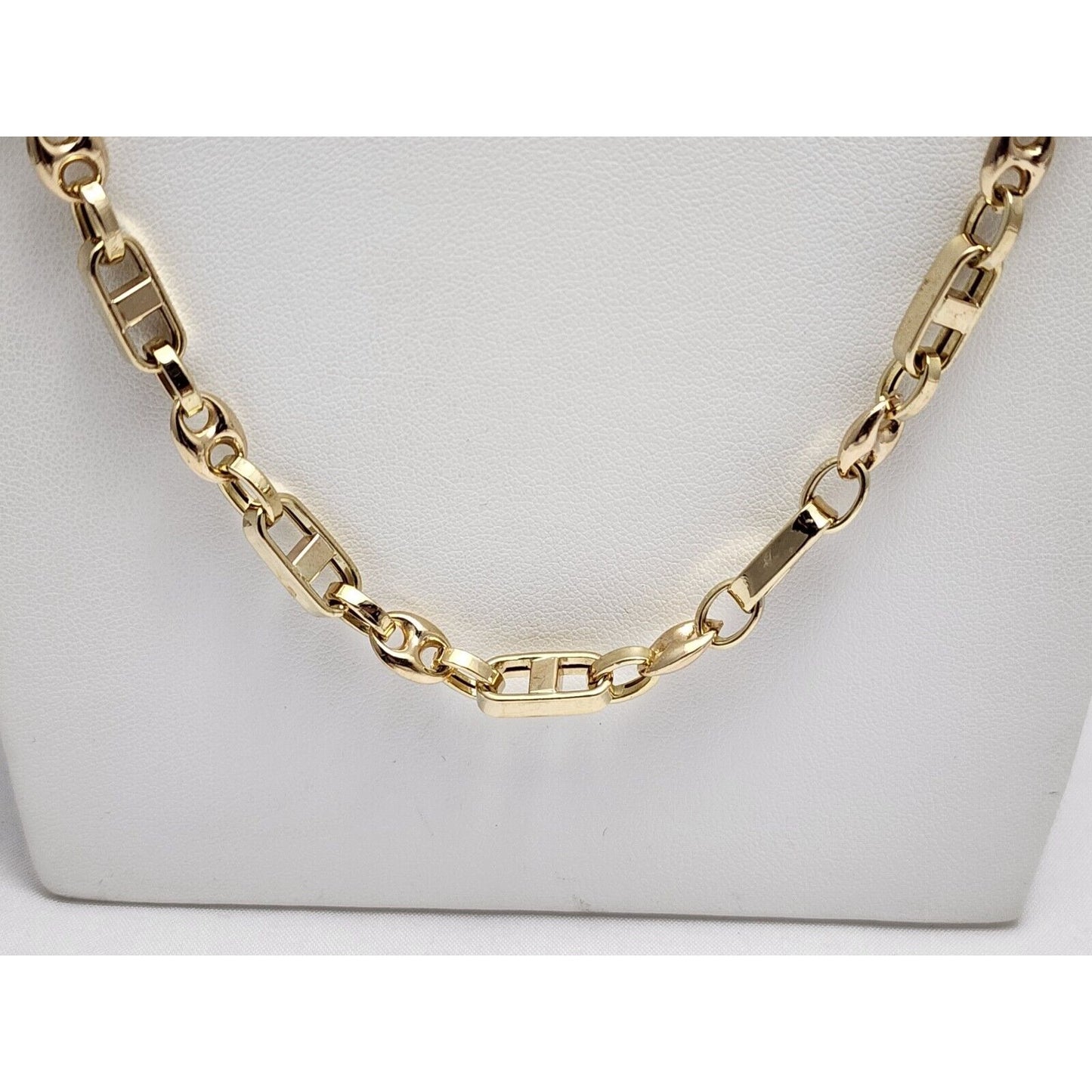 14K Yellow Gold Puffy Gucci Mariner Link Chain Necklace Italy