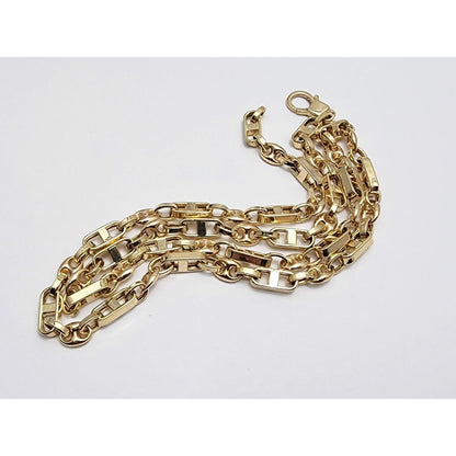 14K Yellow Gold Puffy Gucci Mariner Link Chain Necklace Italy