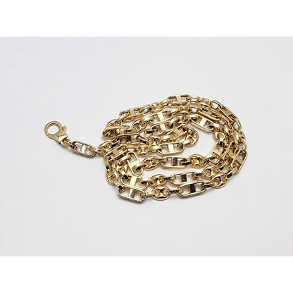 14K Yellow Gold Puffy Gucci Mariner Link Chain Necklace Italy