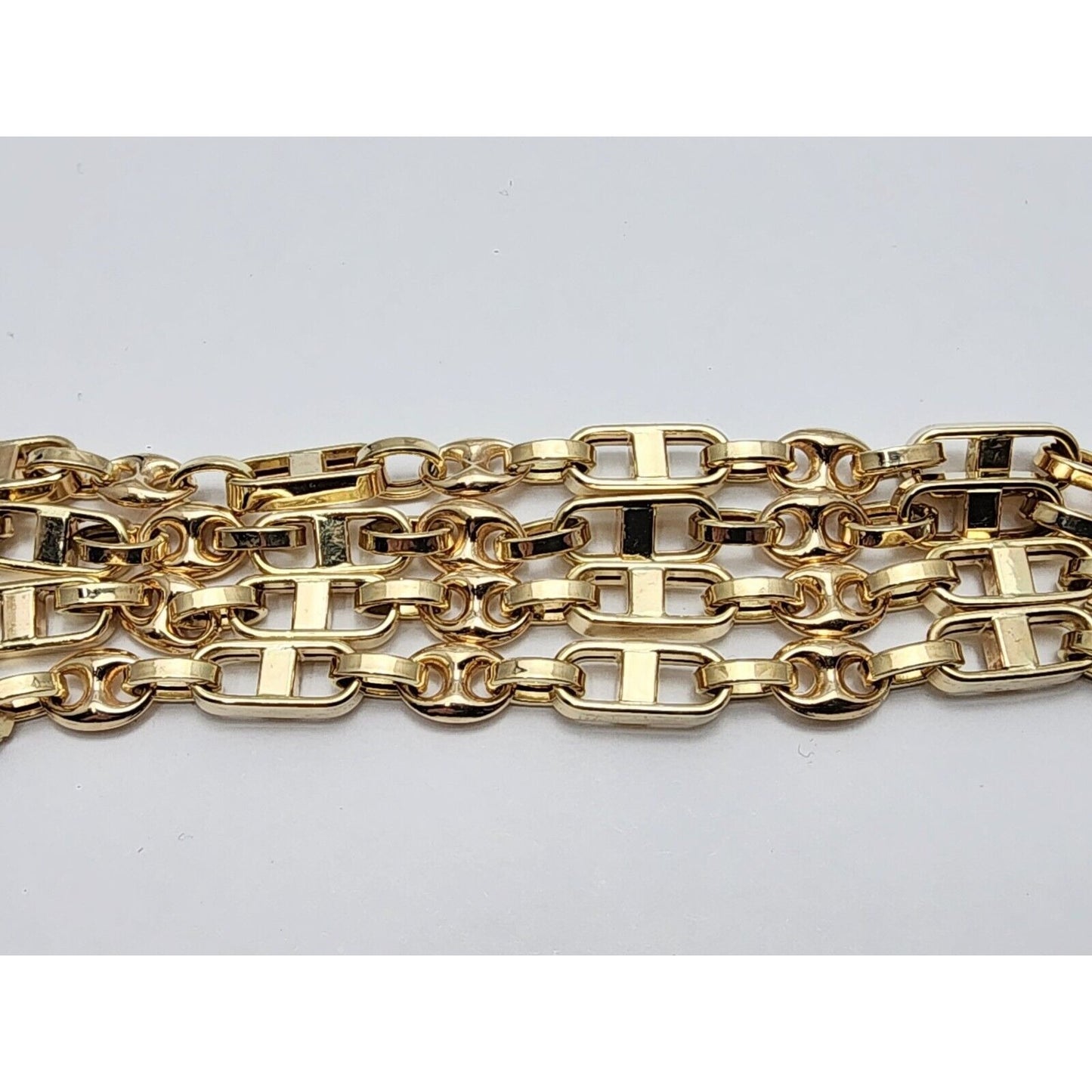 14K Yellow Gold Puffy Gucci Mariner Link Chain Necklace Italy