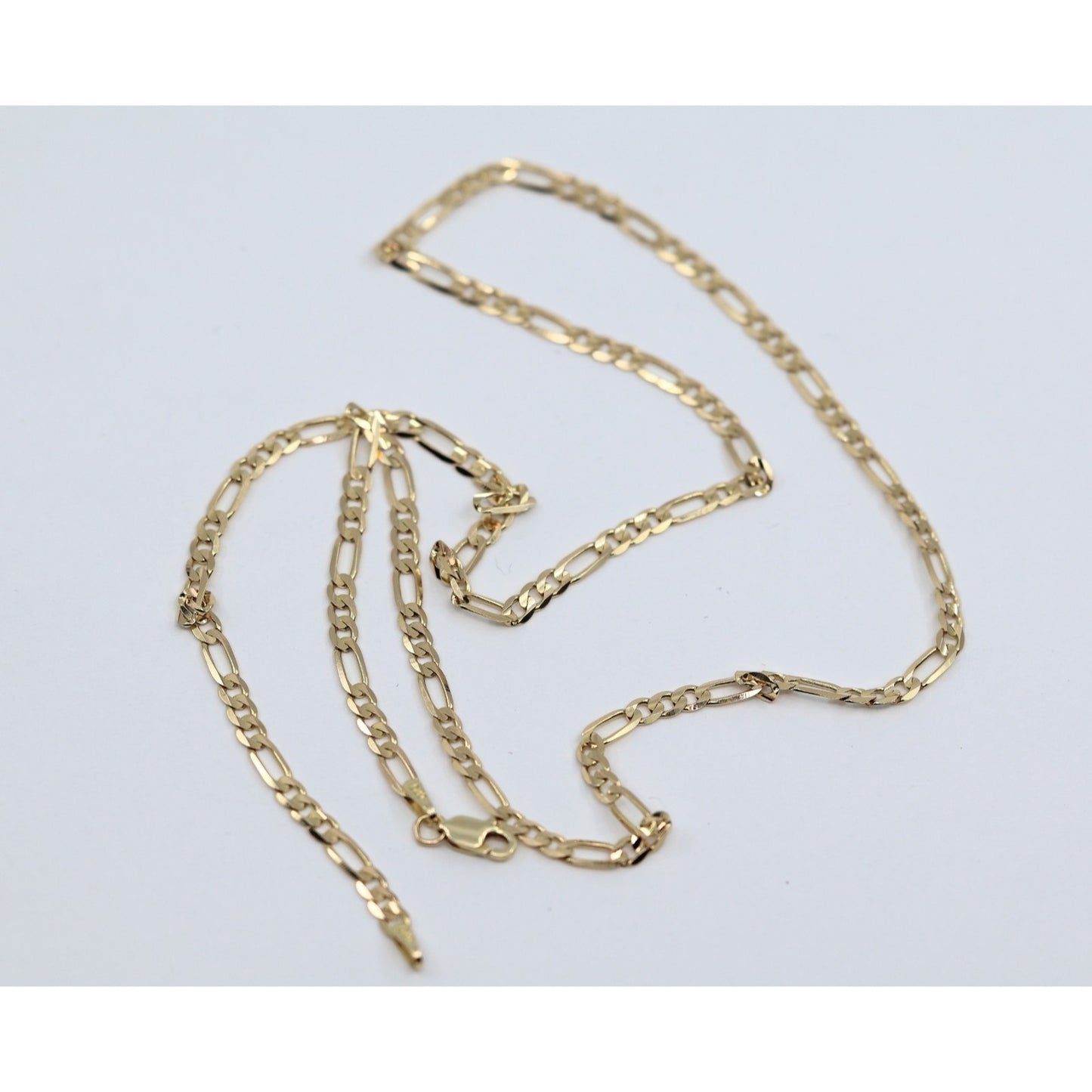 14K Yellow Gold Figaro Link Chain Necklace