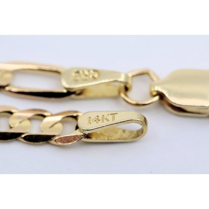 14K Yellow Gold Figaro Link Chain Necklace