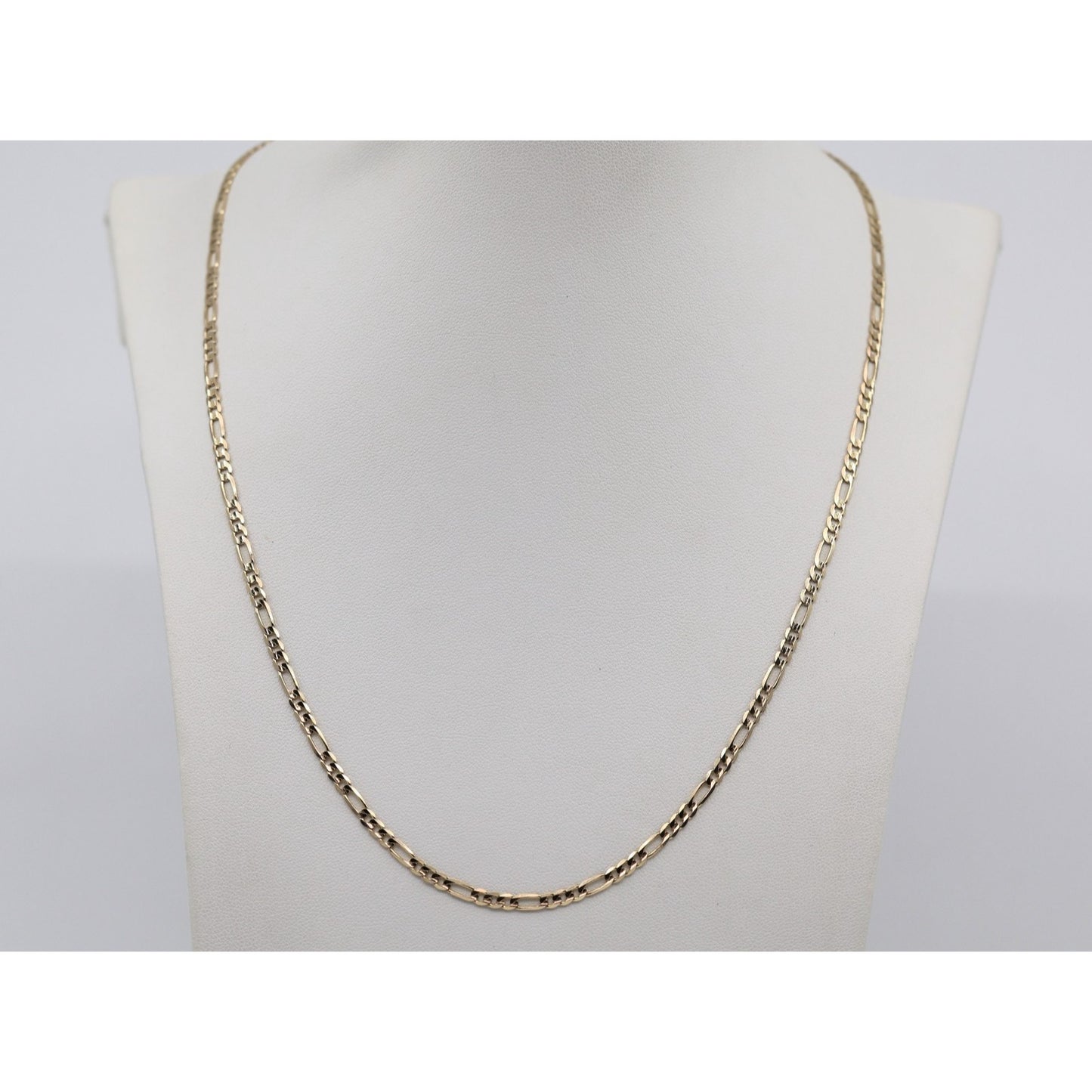 14K Yellow Gold Figaro Link Chain Necklace