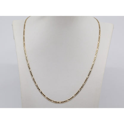 14K Yellow Gold Figaro Link Chain Necklace