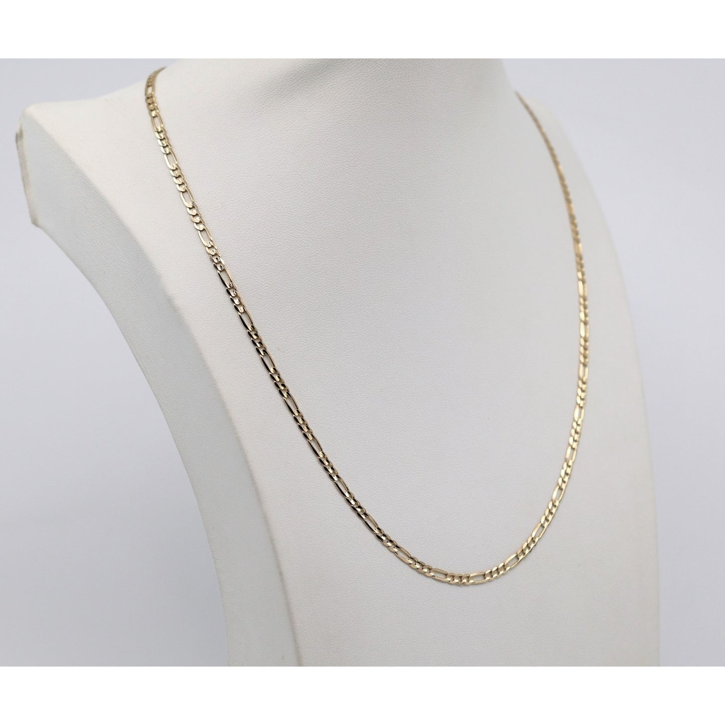 14K Yellow Gold Figaro Link Chain Necklace