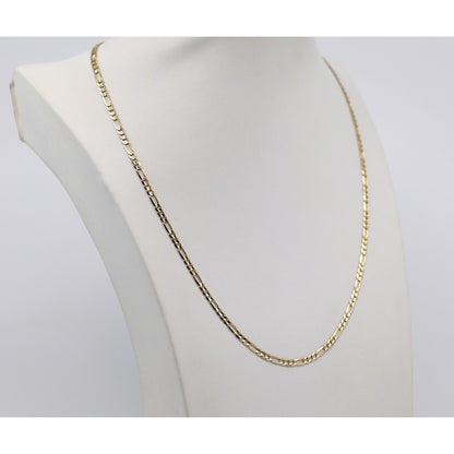 14K Yellow Gold Figaro Link Chain Necklace