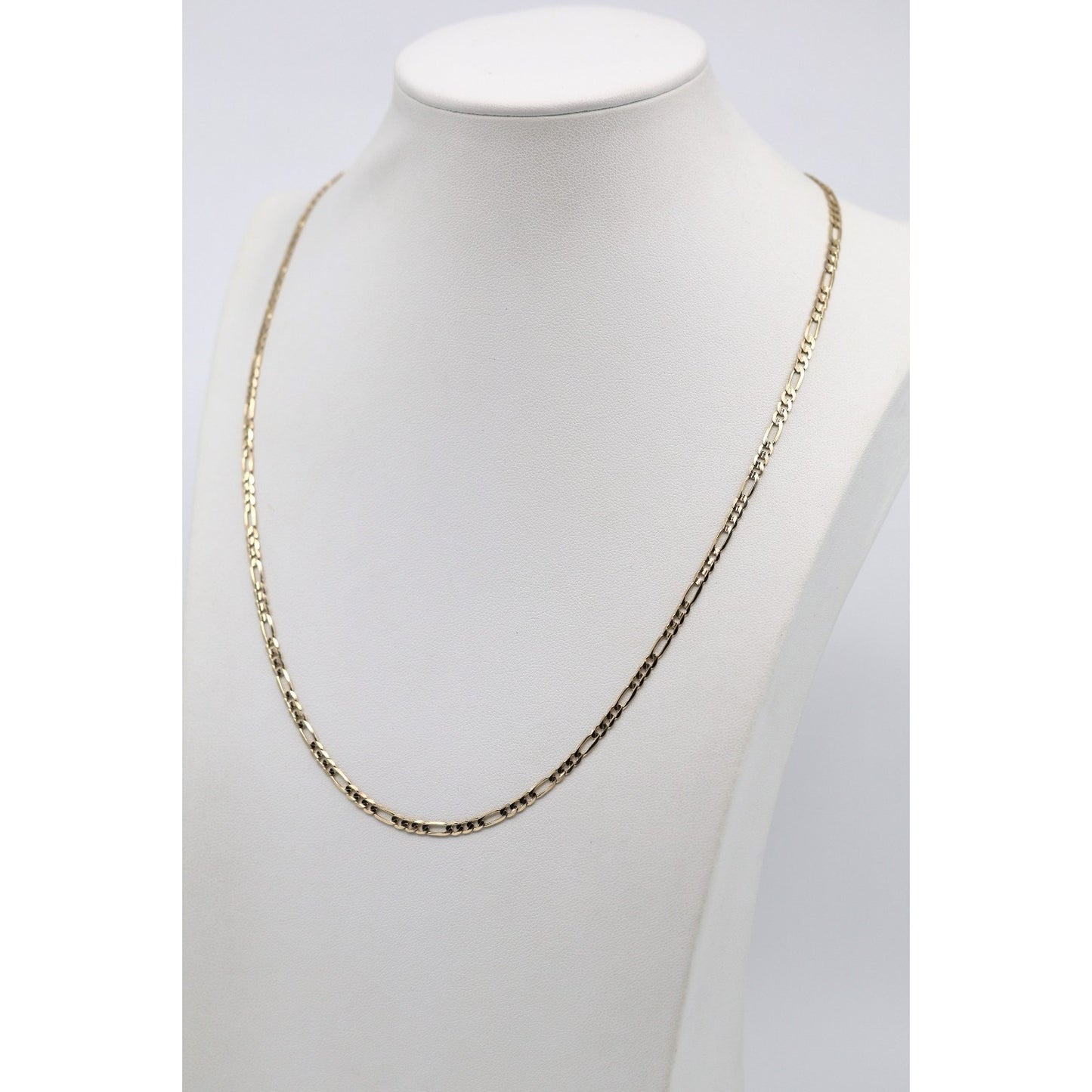 14K Yellow Gold Figaro Link Chain Necklace