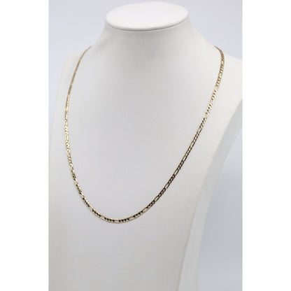 14K Yellow Gold Figaro Link Chain Necklace