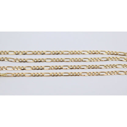 14K Yellow Gold Figaro Link Chain Necklace