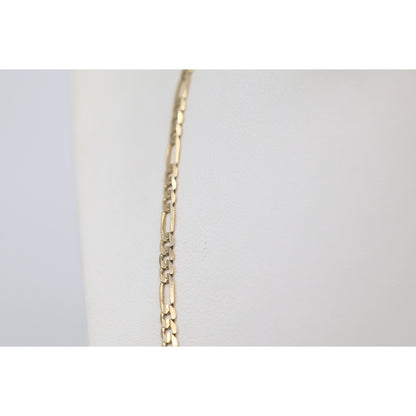 14K Yellow Gold Figaro Link Chain Necklace