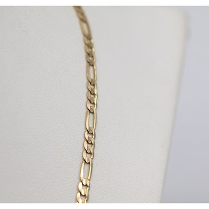 14K Yellow Gold Figaro Link Chain Necklace