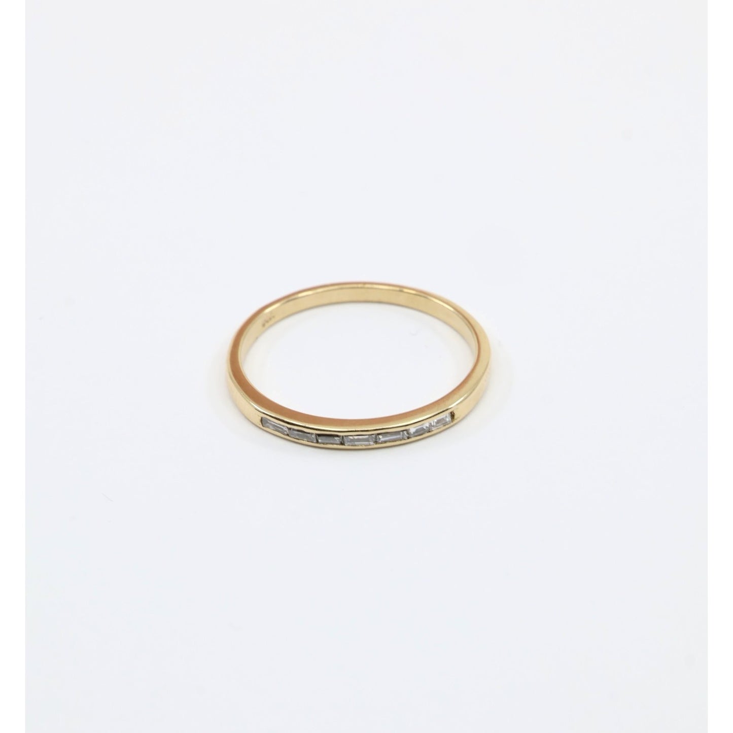 14K Yellow Gold Baguette Diamond Channel Set Wedding Band Ring