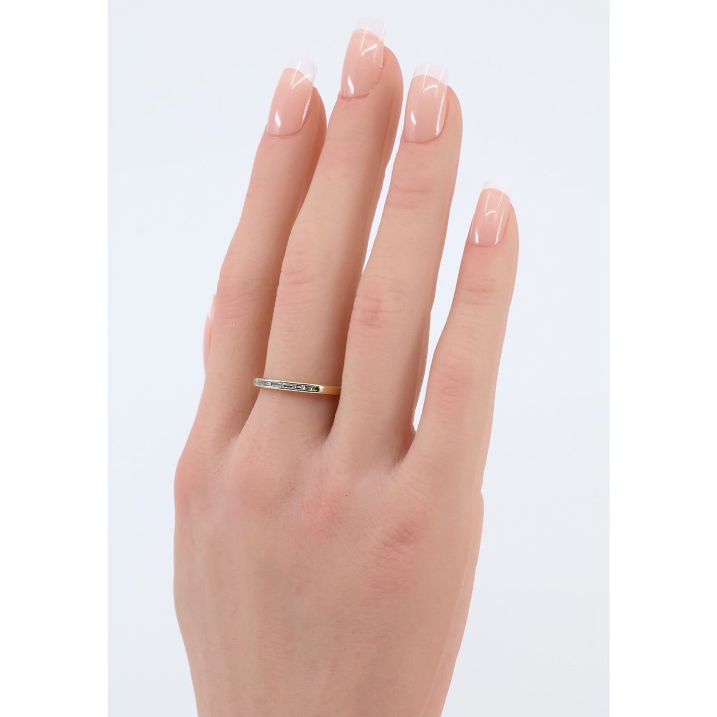 14K Yellow Gold Baguette Diamond Channel Set Wedding Band Ring