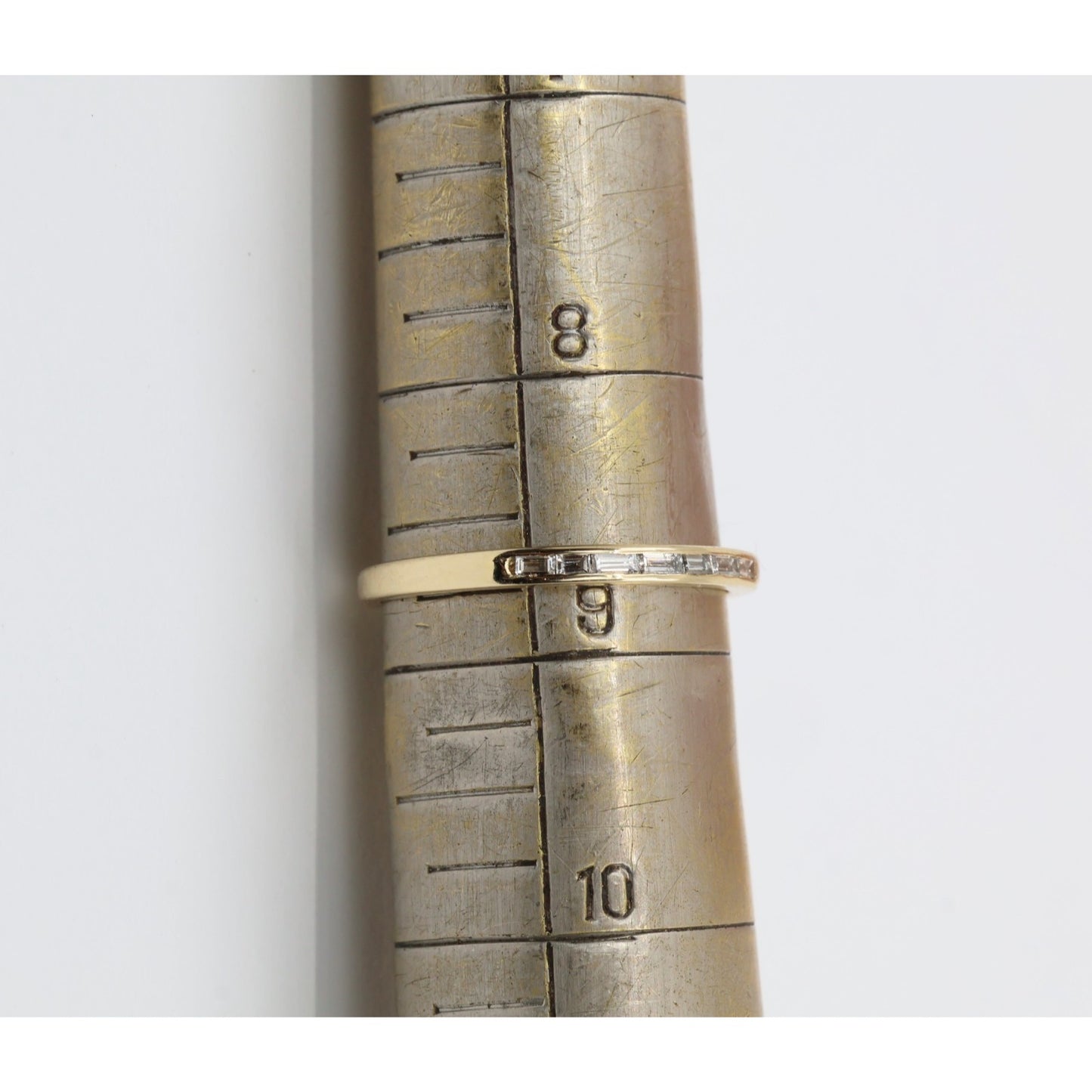 14K Yellow Gold Baguette Diamond Channel Set Wedding Band Ring