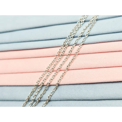 14K White Gold Cable Link Chain Necklace