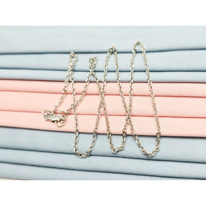 14K White Gold Cable Link Chain Necklace