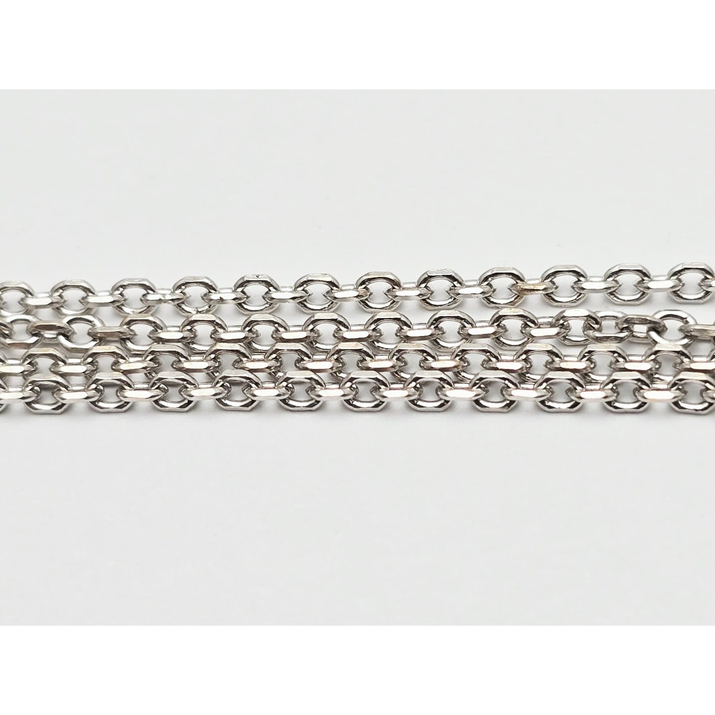14K White Gold Cable Link Chain Necklace