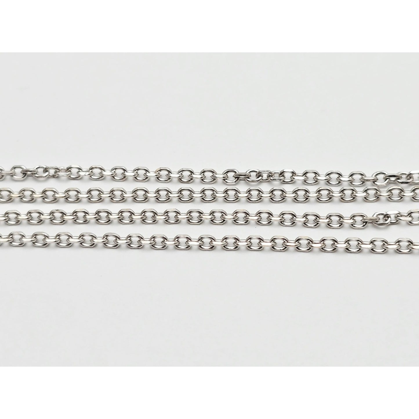 14K White Gold Cable Link Chain Necklace