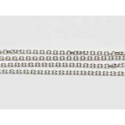 14K White Gold Cable Link Chain Necklace