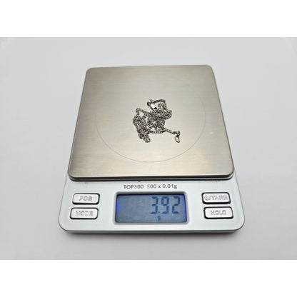 14K White Gold Cable Link Chain Necklace