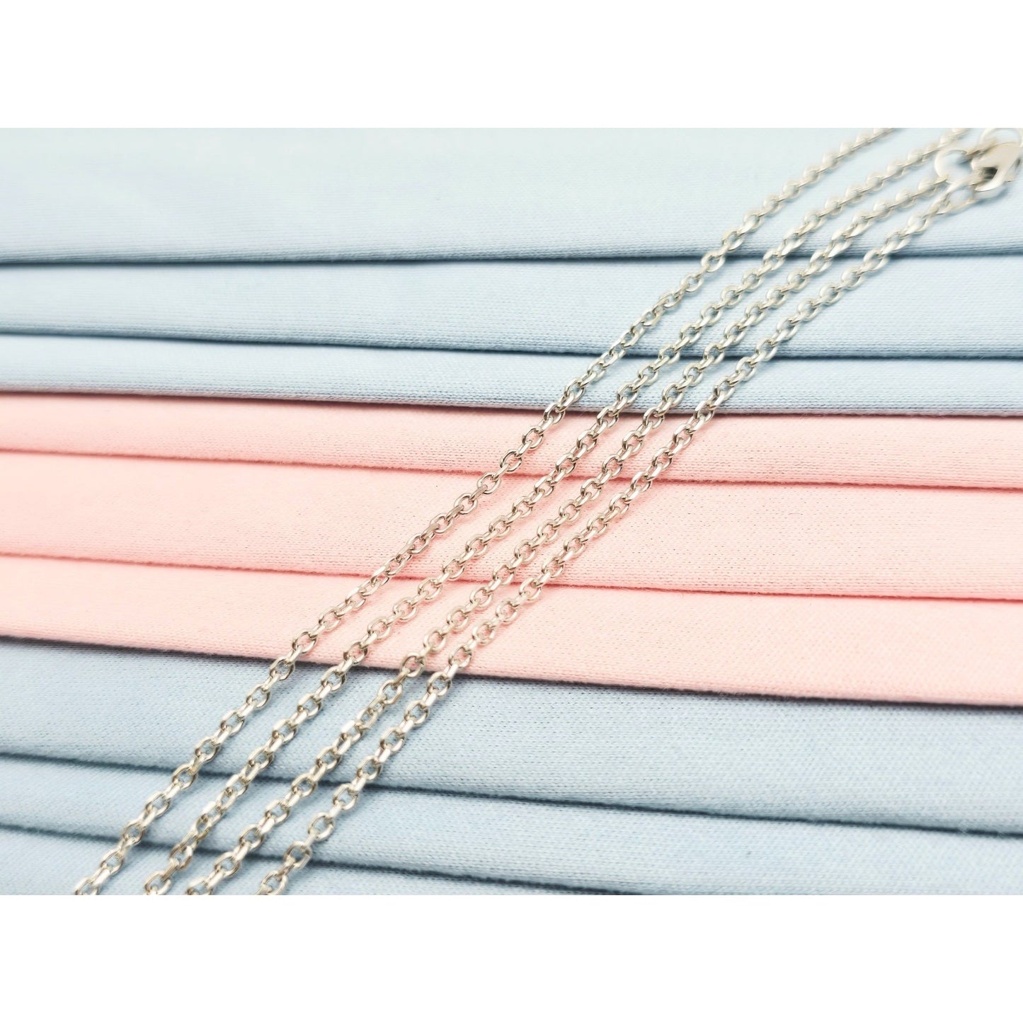 14K White Gold Cable Link Chain Necklace