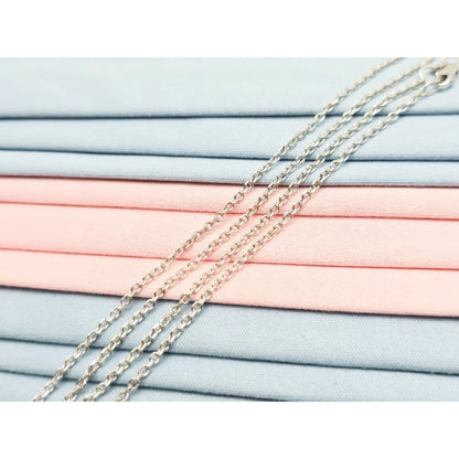 14K White Gold Cable Link Chain Necklace